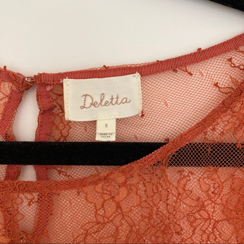 Anthropologie Deletta Lace and Lines Top Size S - Picture 4 of 9